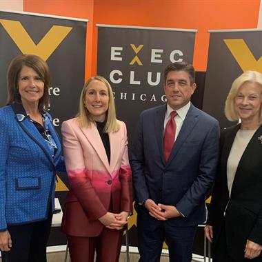 Rep. Cheri Bustos, Kristen Prinz, Scott D'Angelo, Christie Hefner.