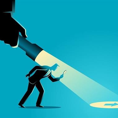 Someone searching with a flashlight