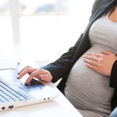 pregnant woman working