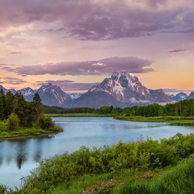 Non-compete image. Beautiful landscape seen from Oxbow Bend along the Snake River from Grand Teton National Park, Wyoming.