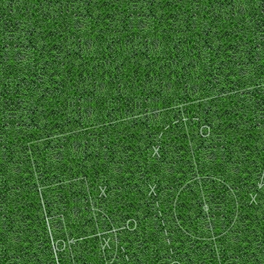 Green Turf with Outline of Football Plays