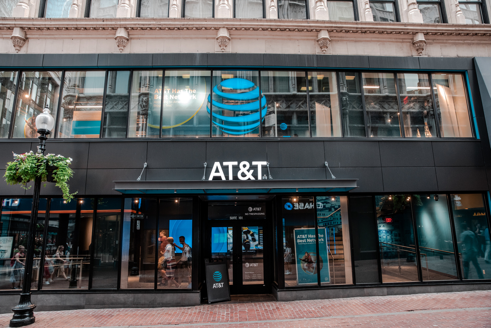 The facade of an AT&T store