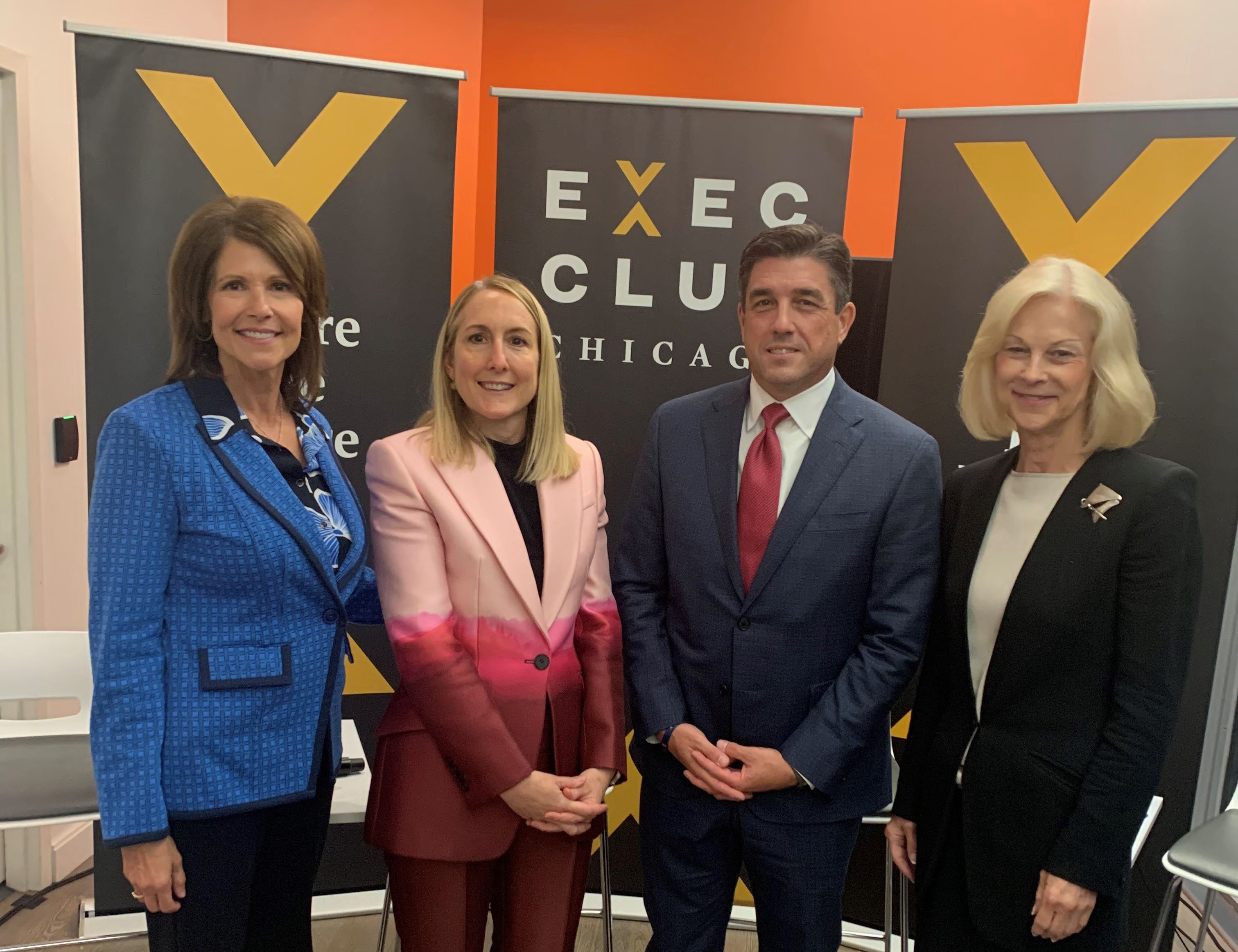 Rep. Cheri Bustos, Kristen Prinz, Scott D'Angelo, Christie Hefner.