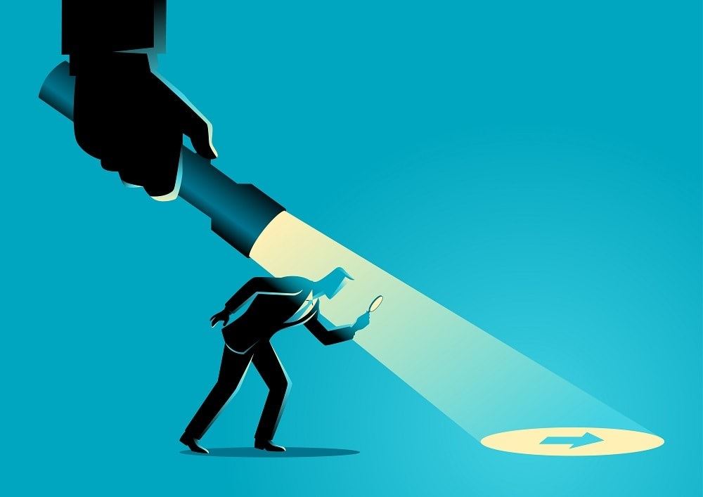 Someone searching with a flashlight