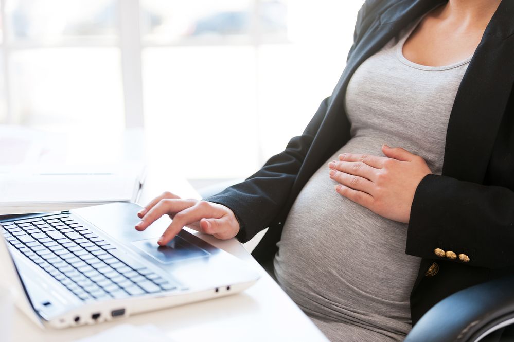 pregnant woman working