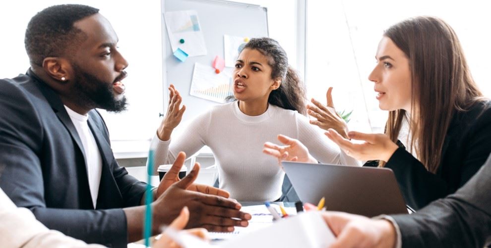 business people arguing