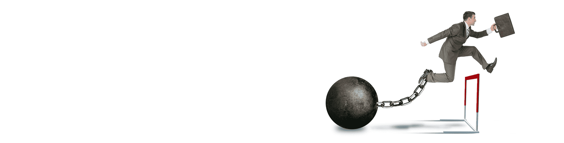 man running with ball and chain attached to ankle