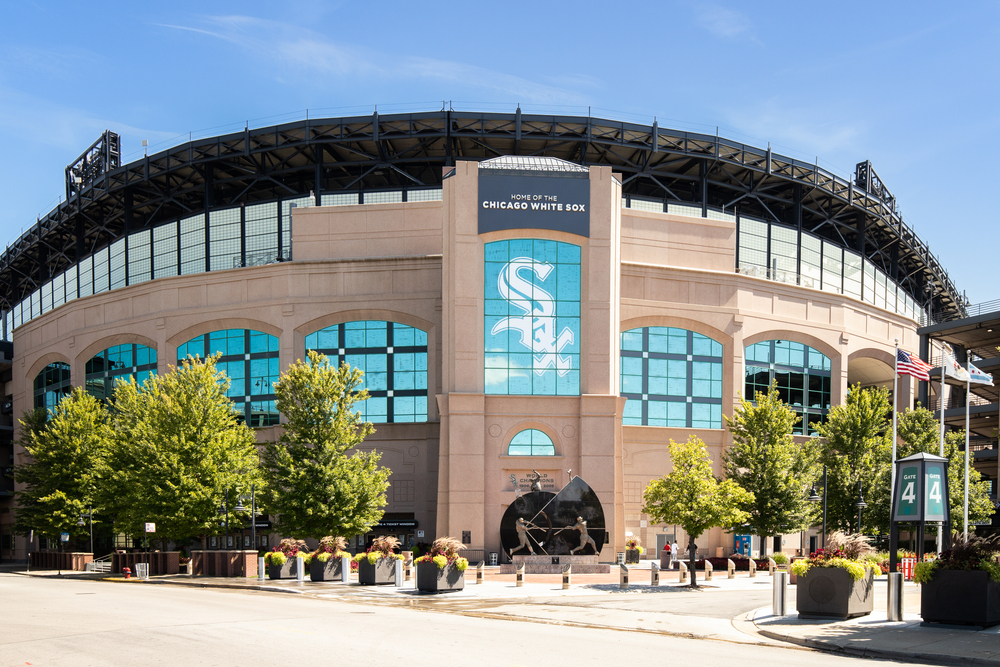 The White Sox stadium as seen from outside.